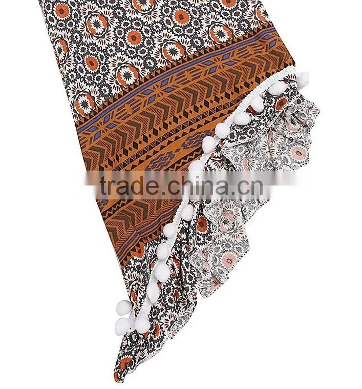 Wholesale Ladies Flare Sleeve Sexy Bohemian Dress Vintage Printed Mini Dresses For Women