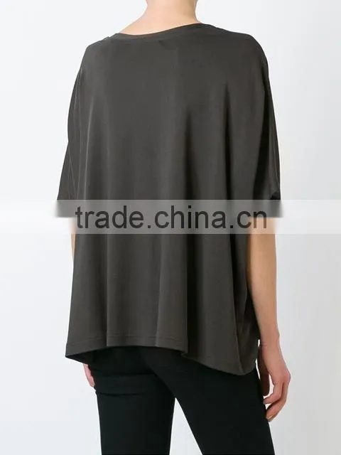 Custom Women Short Sleeve O Neck Oversized T-Shirts for printing,Oem Summer Clothes Black Loose T-Shirts for Women
