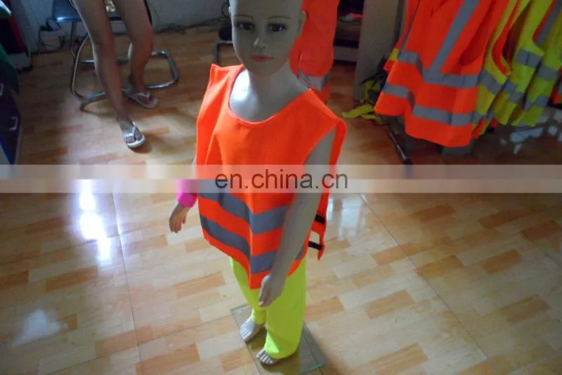 4-7years 100% Polyester Yellow Kids Reflective Safety Vest with Certification
