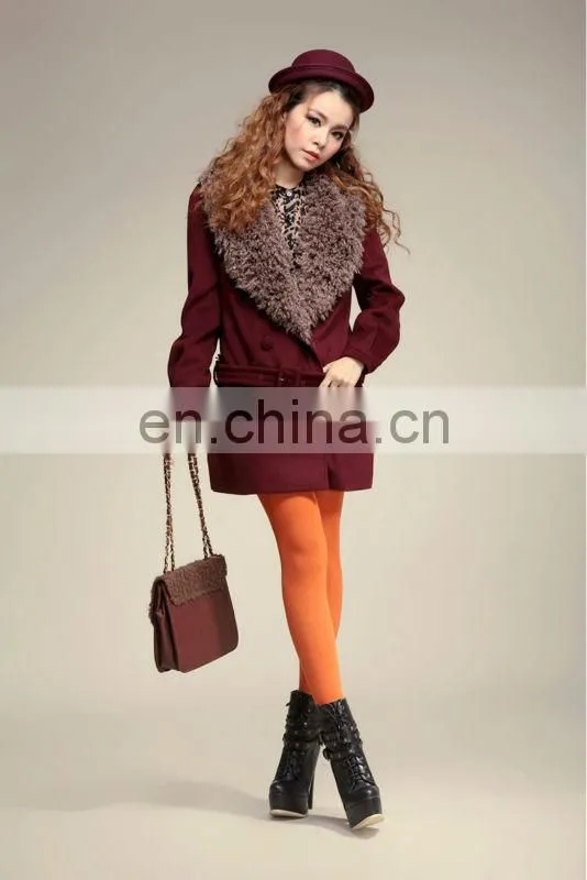 Paris vintage women's fur collar coats