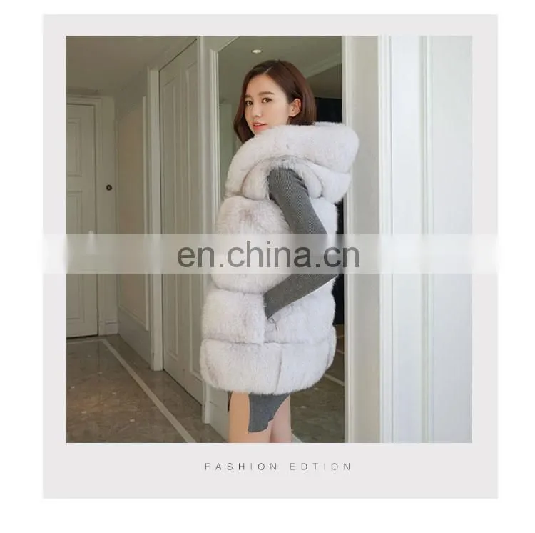 Top Quality Comfortable Wholesale Vest Real Fox Fur Hood Vest / Cheap Fur Vest