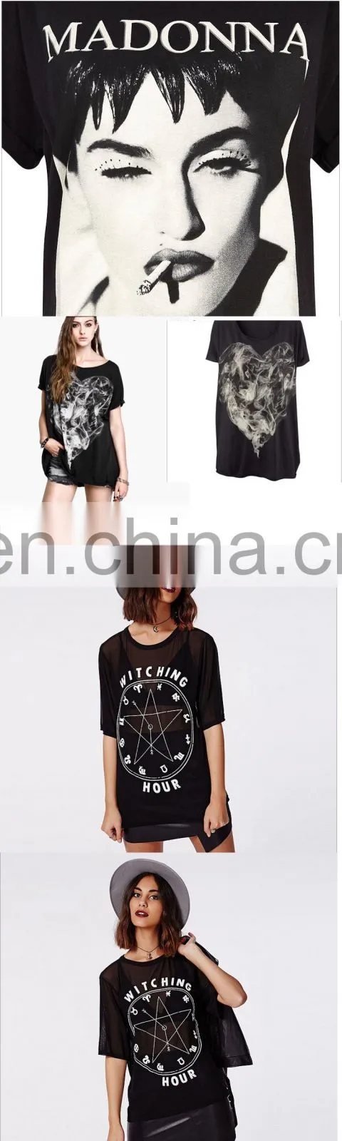 Female chiffon floral print shirts black outdoor clothing shirts