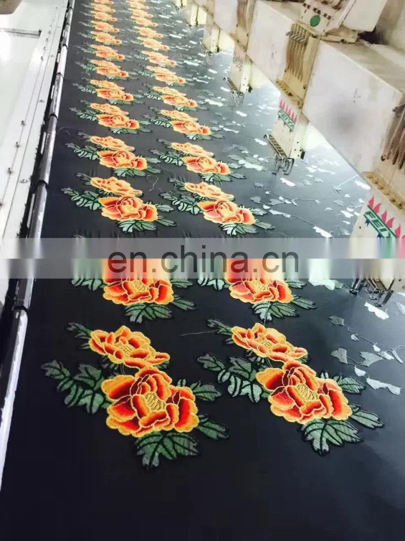 DD-07 wholesale latest embroidery designs yellow free flower necklace sew-on flower embroidery patch for clothes