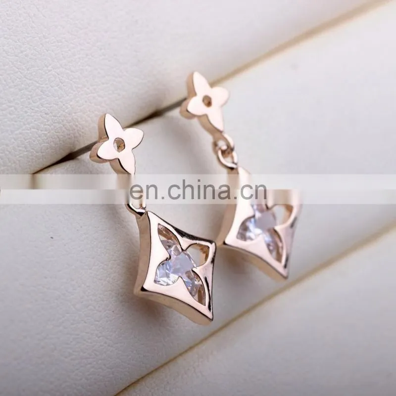 swan style ear stud rhinestone women fashion earring
