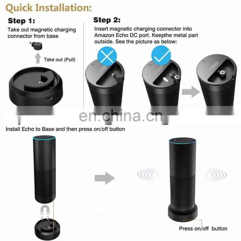 Echo charging station smart battery base for Amazon Echo speaker