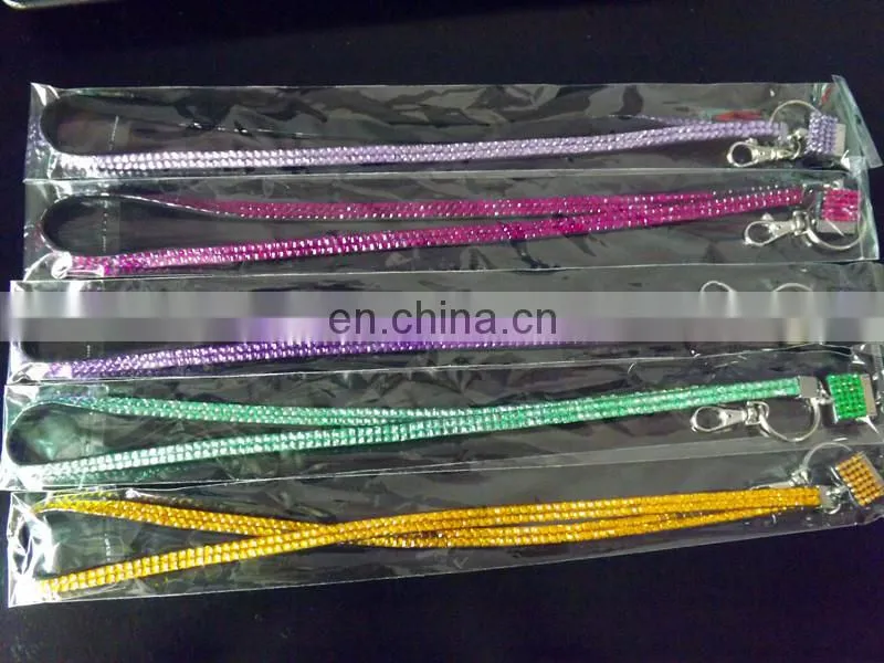 Fasion red blue and white crystal rhinestone lanyard