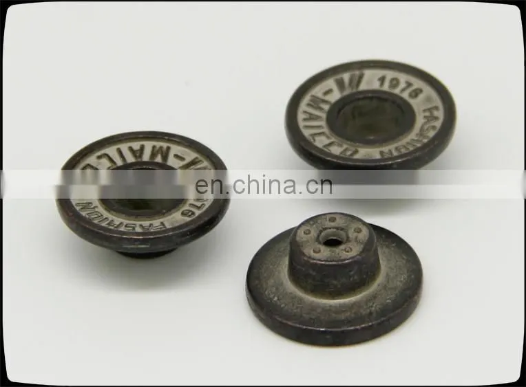 contrast tin zinc alloy buttons for trousers, jeans / jacket metal buttons