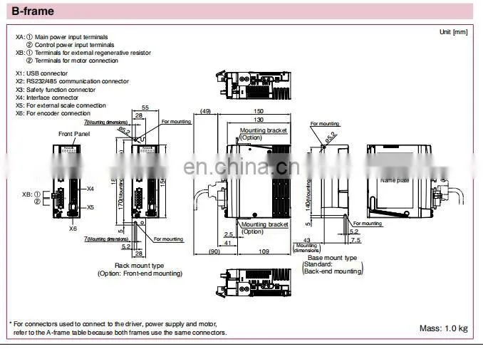 400w B frame AC Servo Motor Drive MBDLN25SE For CNC Machine