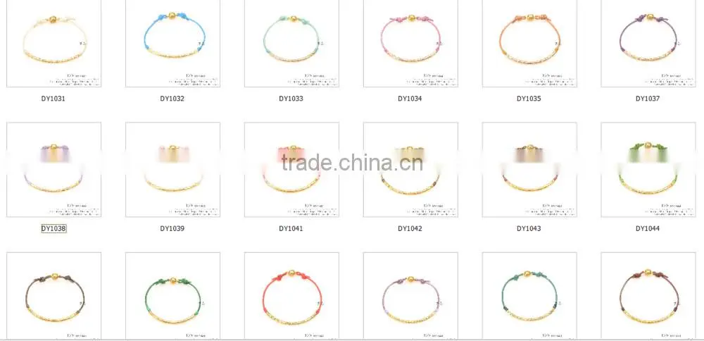 Leather string bracelet gold plated jewelry for girls jewelry