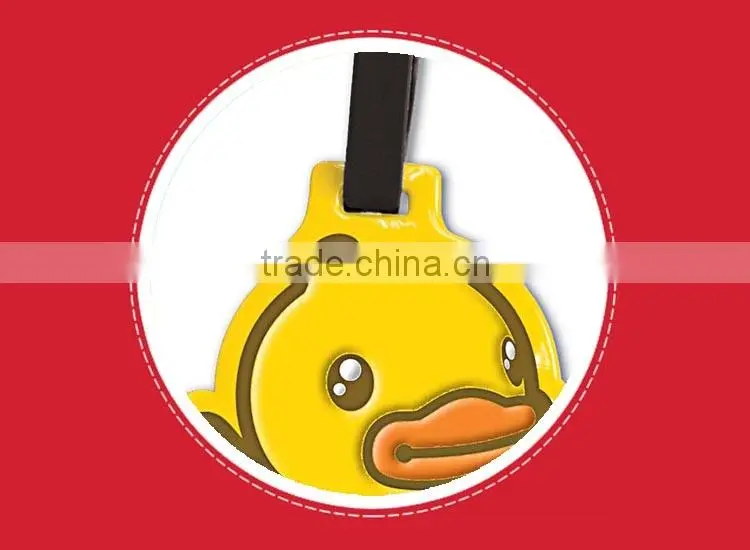 B.Duck factory wholesaler cheap personalized luggage tags with adjustable strap