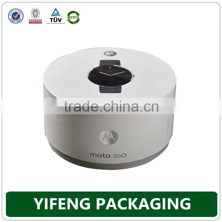custom-made white paper watch box, watch packaging box with foam/pillow