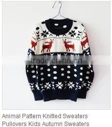 Anti-shrink knitted pattern jumper Girls polo Pullover sweater dress