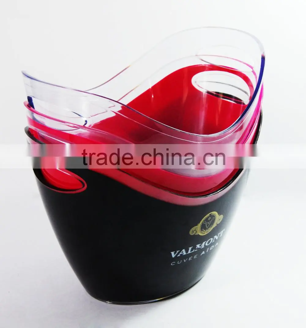Large Beer Custom Clear Bulk Acrylic PS Plastic Ice Bucket
