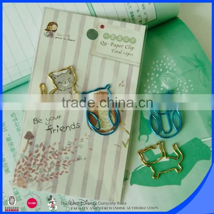 Lovely design paper clip holder metal spring clips