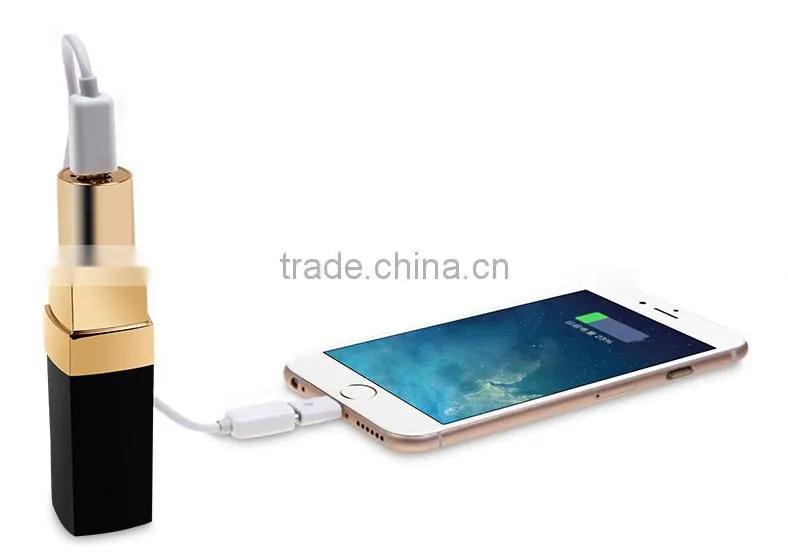 Channel lipstick power bank 3000mah rechargeable battery li-ion china goods
