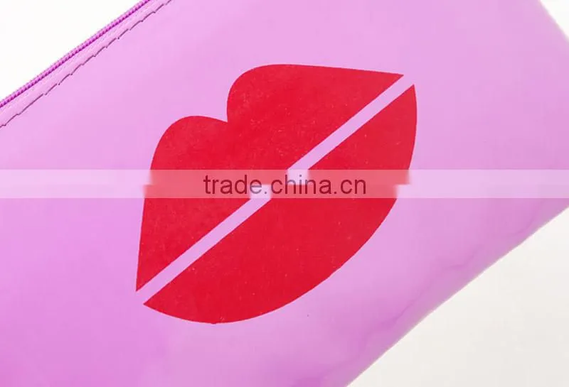 Stock coin purse lips printed zip nostalgic small money bags small cosmetic bag for purse