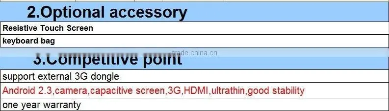 New 7 " android 2.3 Capacitive DHMI 4GB 512 MB Tablet PC