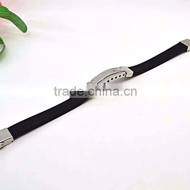 Customize new products 2016 IP plate color silicone bracelet with logo