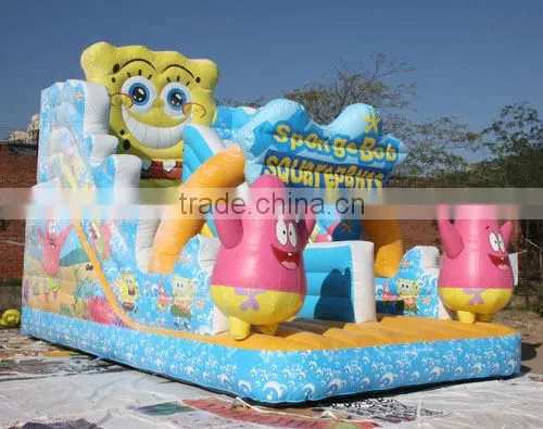 hot sale inflatable slide sponge bob indoor playing equipment