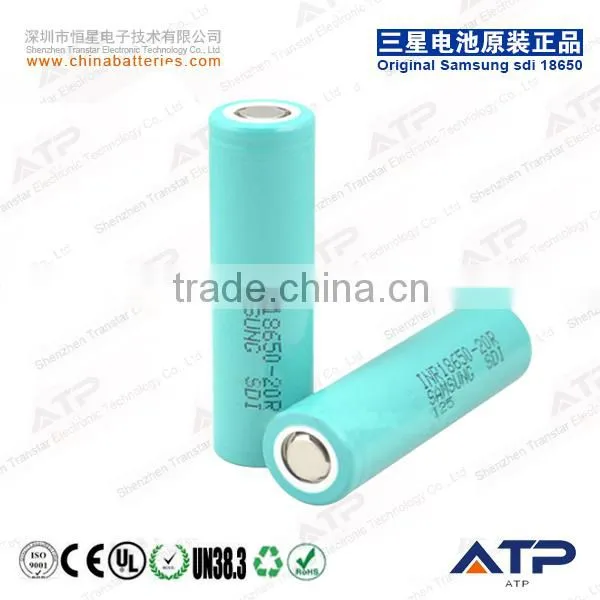 samsung lithium ion battery cell 18650 / samsung inr18650-20r / samsung 18650 20r