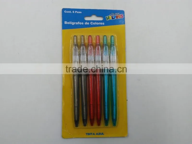 promotional ball pen platic school retractable pen