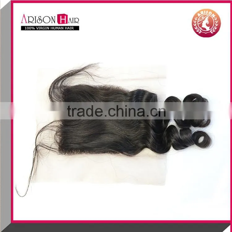 Wholesale 7A Grade Cheap Human Hair Lace Closure Bleached Knots Free Parting Brazilian Hair Closure Piece