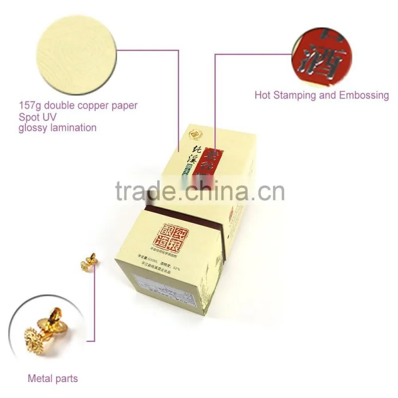 Hot sale thick paper packing box gift boxes for wine bottles , cardboard wine box