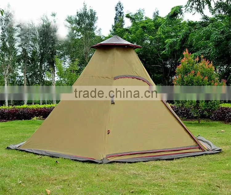 Camper Trailers Indian Double Pole Camping Layer 3 4 Person Rainproof Double Bell Tent
