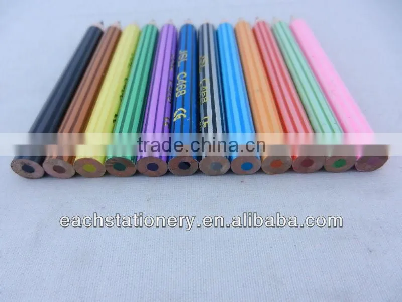 3.5'' Striped Jumbo Color Pencil Pre-sharpened With Logo Avaliable
