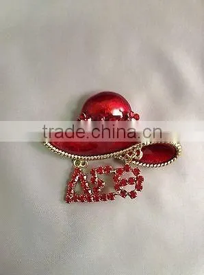 Wholesale vnistar delta sigma theta hat shape brooch greek mascot lapel