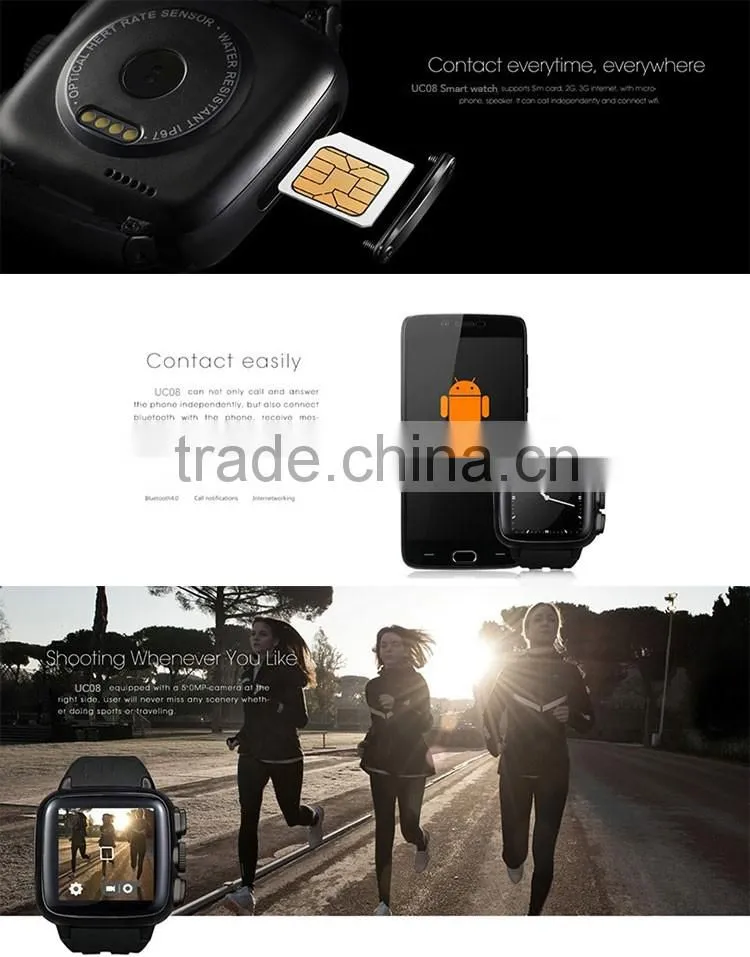 Stainless steel 3g quad band watch cell phone 3g