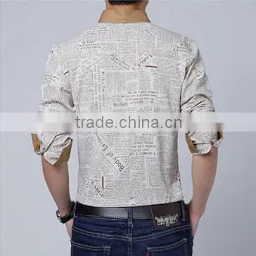 American Special Printed Red Collar Long Sleeve Shirt