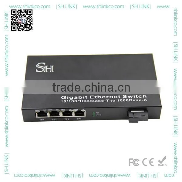 Single mode single fiber bidi 4 port desktop small switch