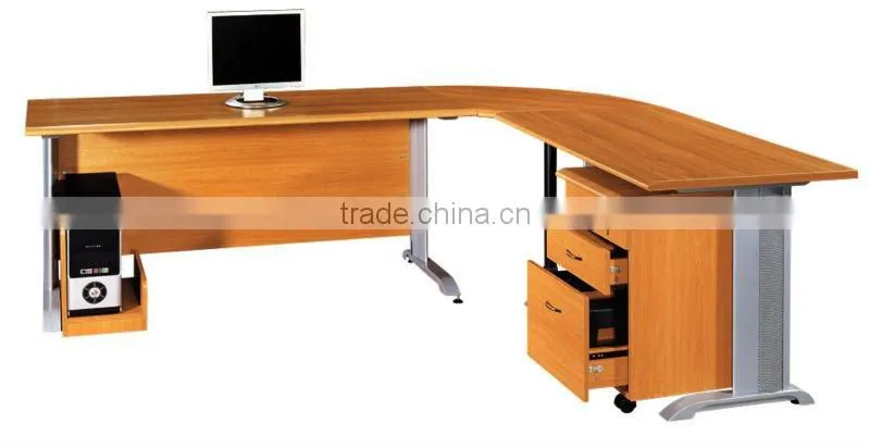 high quality fireproof board with aluminum feet with moveable cabinet office writing desk study table computer desk