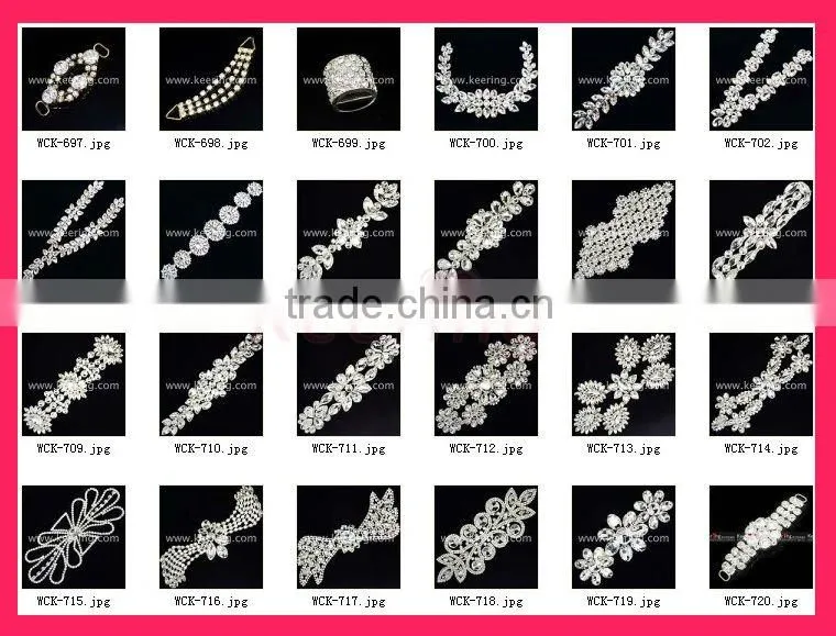 Newest wholesale pearl 2014 drop Rhinestone Chain WRC-76
