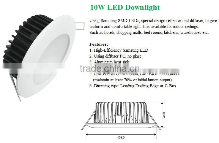 3inch 10w led downlight with CCT adjustable, cutout 90mm