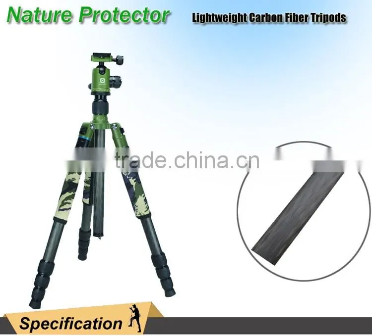 BILDPRO Professional Tripod Carbon Fiber Camera Stand Video Tripod Extendable DSLR Tripod