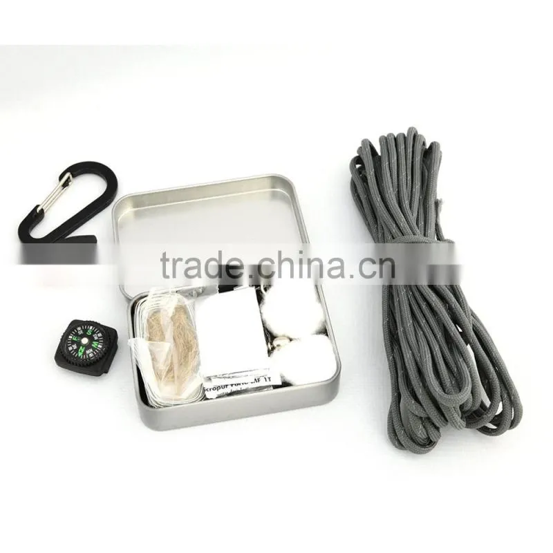Paracord Emergency Outdoor Survival Kit with Carabiner