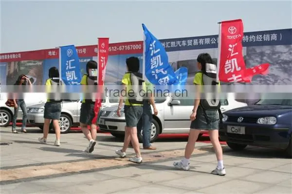 Durable outdoor backpack fiber x banner stand