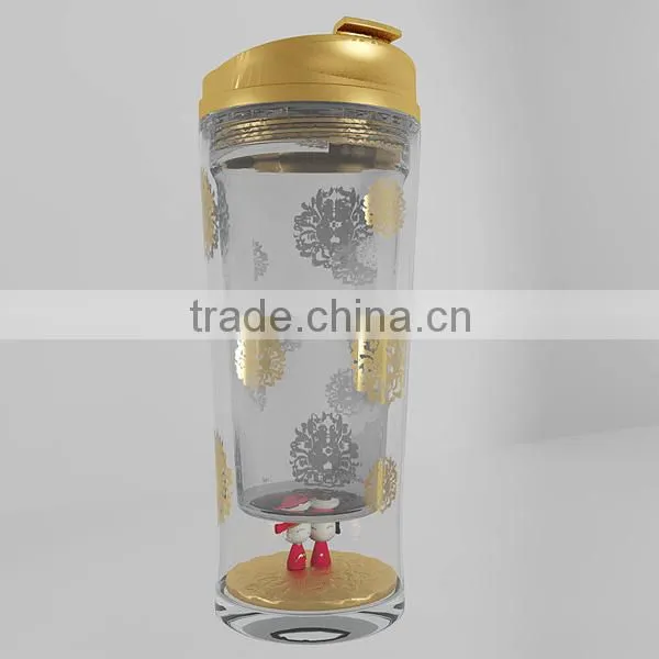 10oz/295ml cute double wall theme travel mug with doll