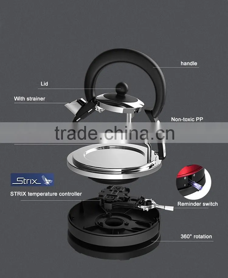 High Capacity Temperature Controlling Red Electric Kettle