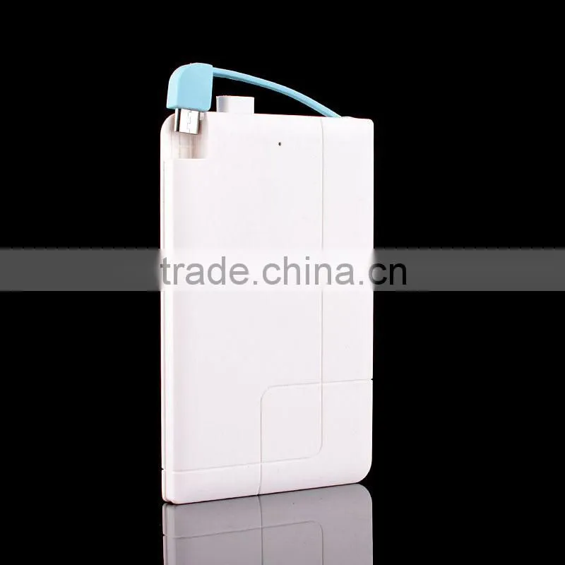 High quality 2500mAh power bank credit card size micro usb battery charger