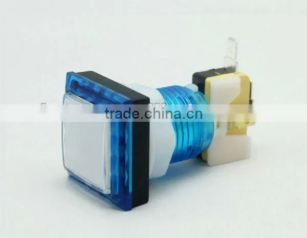 Yellow square illuminated arcade game machine push button switch mechanical pushbutton switch with LED light