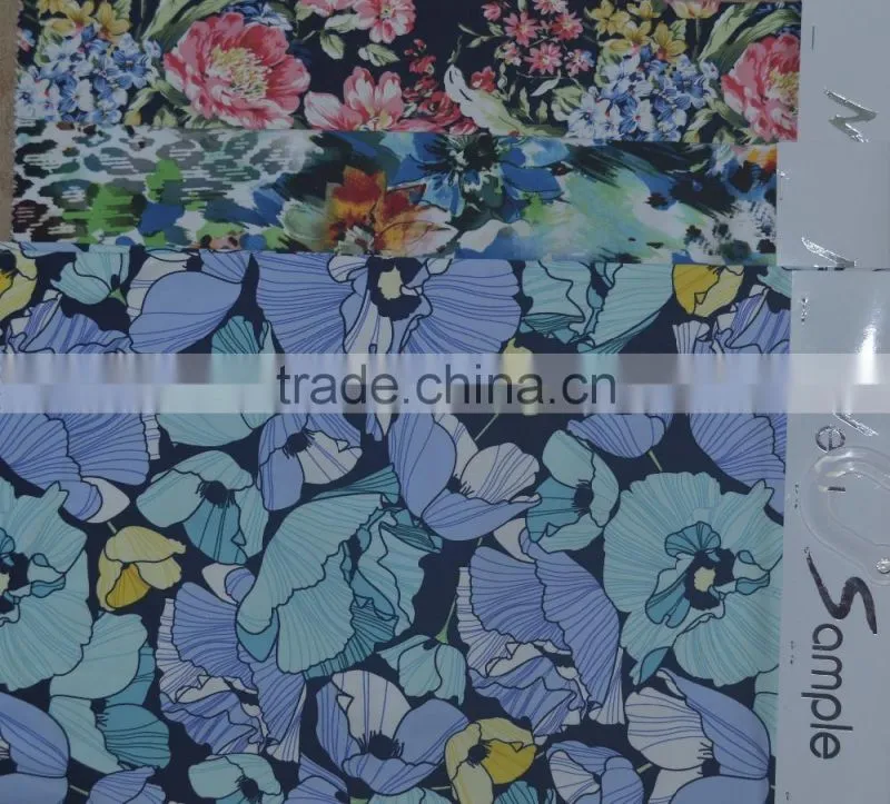 Colorful Big Flower Cotton AOP all over print stretch satin fabric