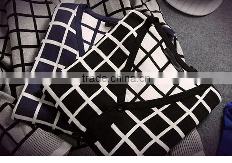 2015 winter men's V-neck long-sleeved show thin sweater knit cardigan for korean style sweater