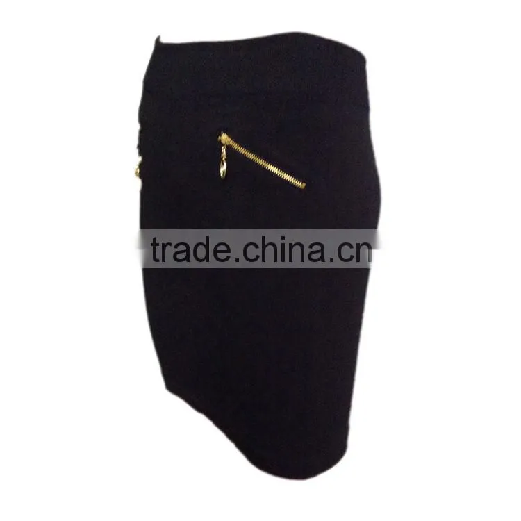 Fancy Girls Zipper Skirt with Fur Women Latest Dress Designs