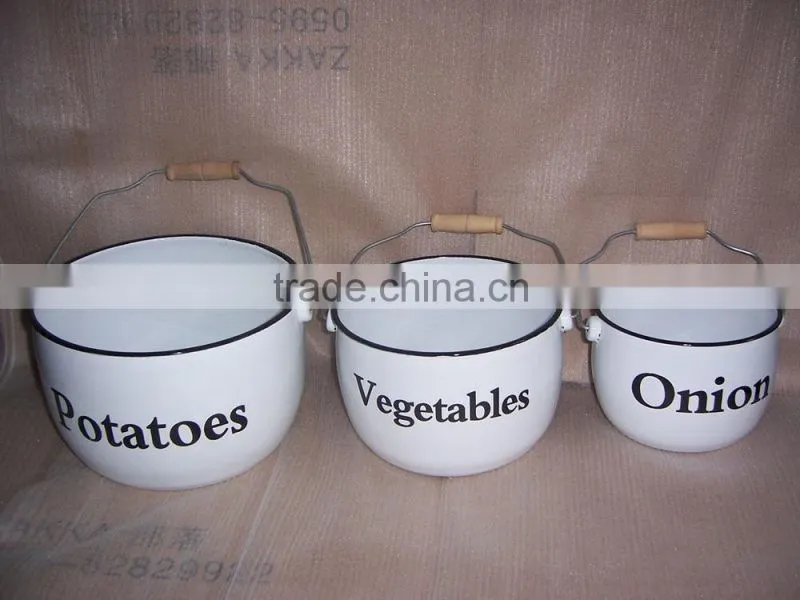 Fuquan metal enamel pot set, outdoor pot