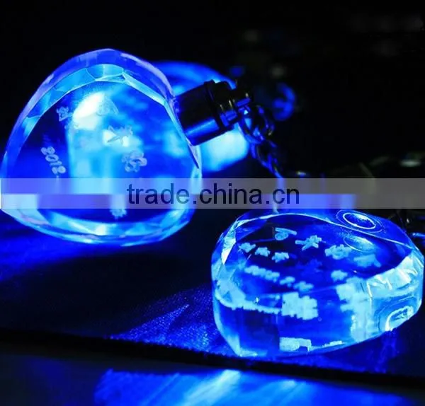 3d laser engraving photo crystal glass keychain