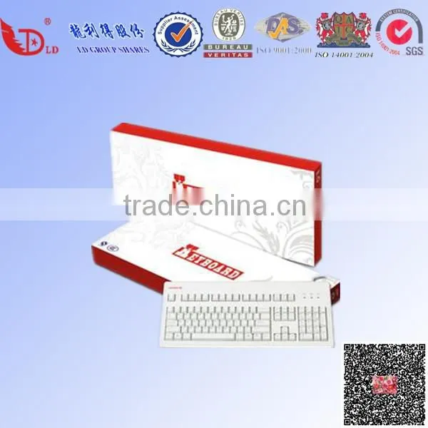 white and red kraft carton box for keyboard,custom offset carton box