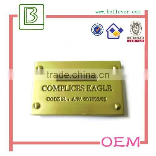 custom metal clothing labels